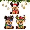 Christmas Deer Decorations 2D Deer Tiered Tray Decorations 3 Pieces Farmhouse Table Decor For Holiday Indoor Party Desktop