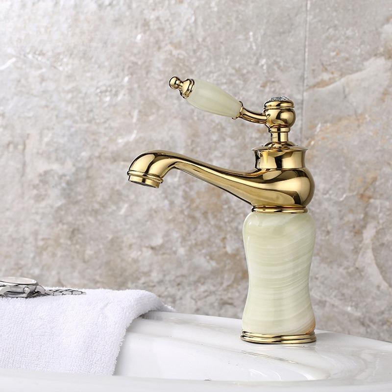 Bathroom Brass and Jade Basin faucet Bathroom Basin faucet Sink Mixer Tap Gold Sink Bath Basin xx