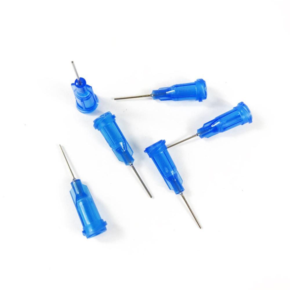 

100 шт. 14 г-25 г Дозирующие иглы Пластиковый навинчивающийся наконечник иглы Luer Lock Тупой наконечник 22g blue