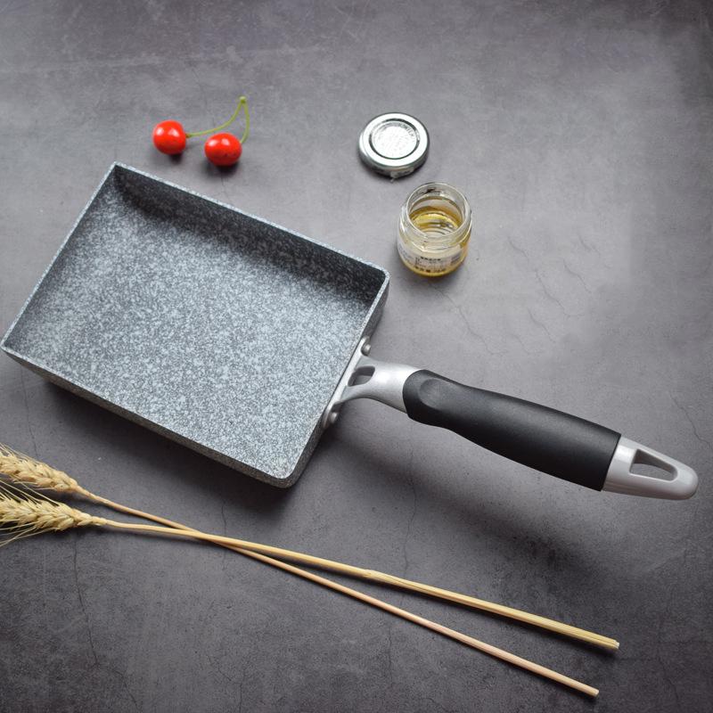Japanese Medical Stone Frying Pan Tamagoyaki Omelette Black Non-Stick Pan Fry Egg Pan Pancake Kitchen Pot Use For Gas Cooker