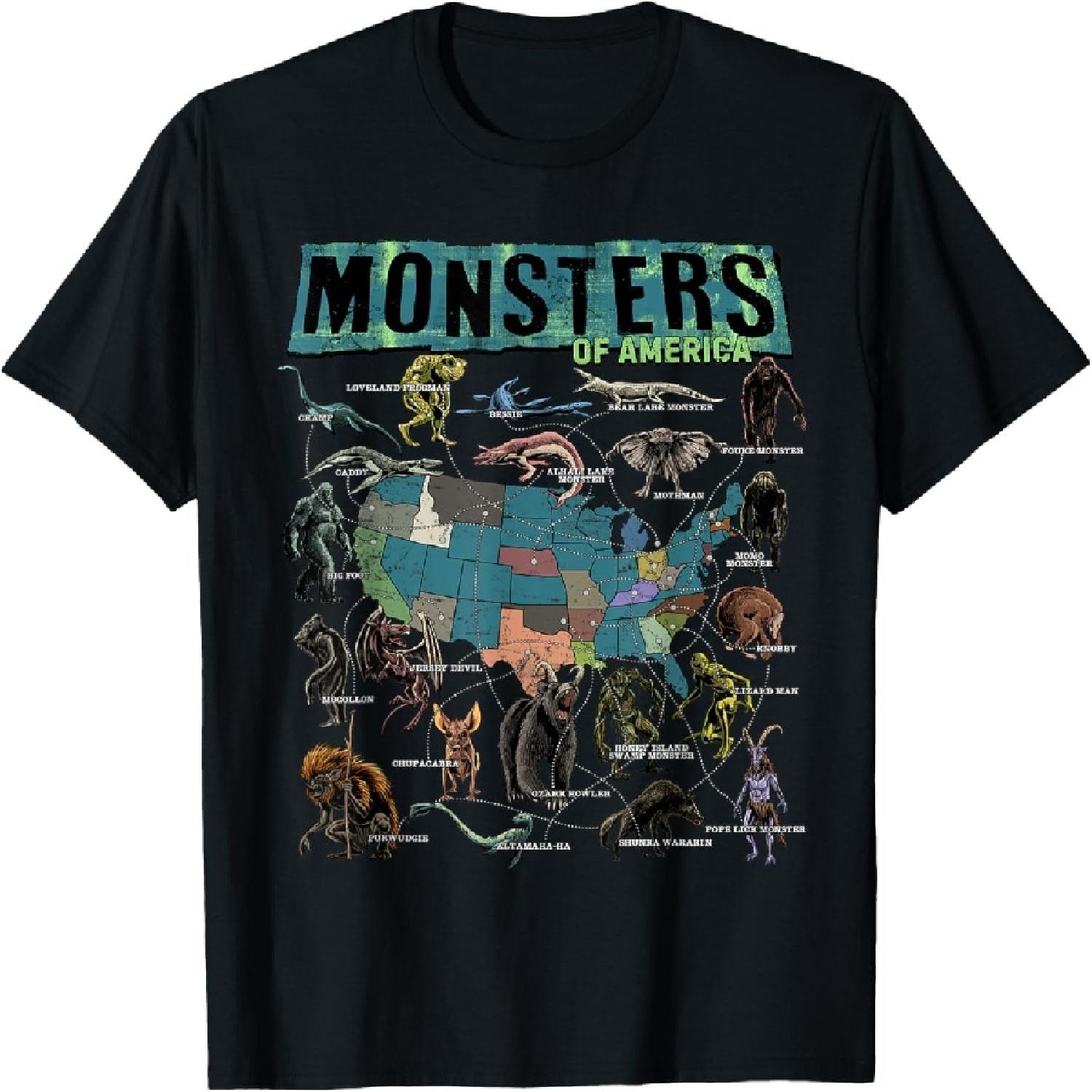 

Cryptid Monsters of America Folklore Creature Cryptozoology T-Shirt XXXXXL різнокольоровий