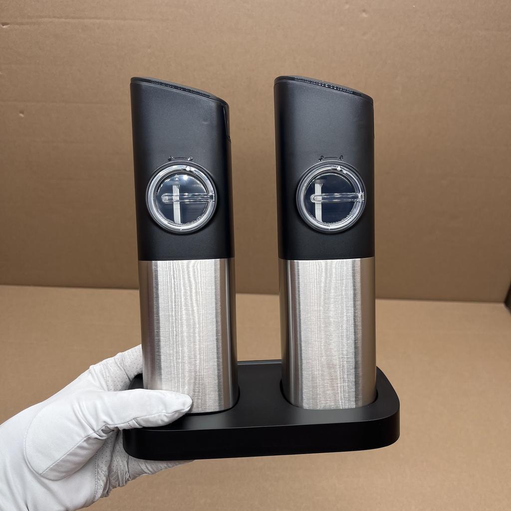 Base-Charging Gravity Electric Pepper Mill Rechargeable Usb Automatic Salt and Pepper Grinder Set