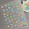 3D Starfish Embossed Nail Art Stickers Ocean Themed Self Adhesive 1Pcs Nail Decals for Summer Beach Vacation Manicure