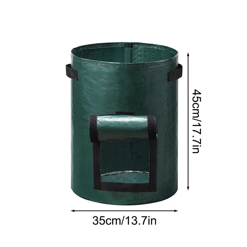 1PC Breathable Potato Planting Bucket - Dark Green Round Horticultural Meizhi Seedling Bag