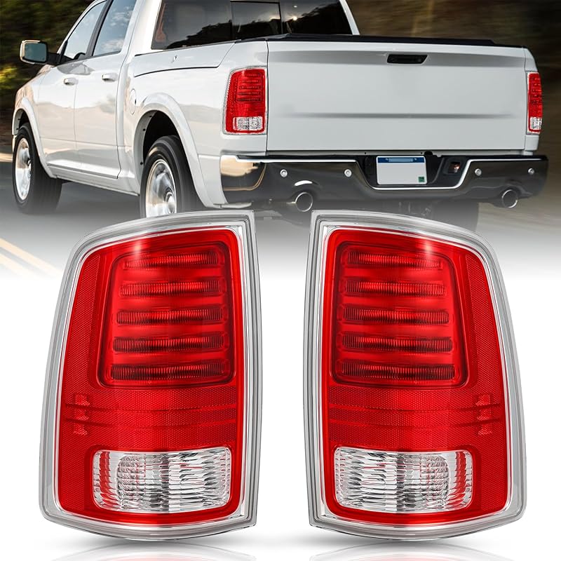 Factory LED Tail Light Assembly Fit for 2013-2018 Dodge Ram 1500/2014-2018 Dodge Ram 2500 3500, Driver and Passenger Side Rear Tail Lamp Pair