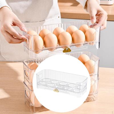 Egg Holder for Fridge Container Space Saving Reusable Organizer Tray Dispenser Countertop