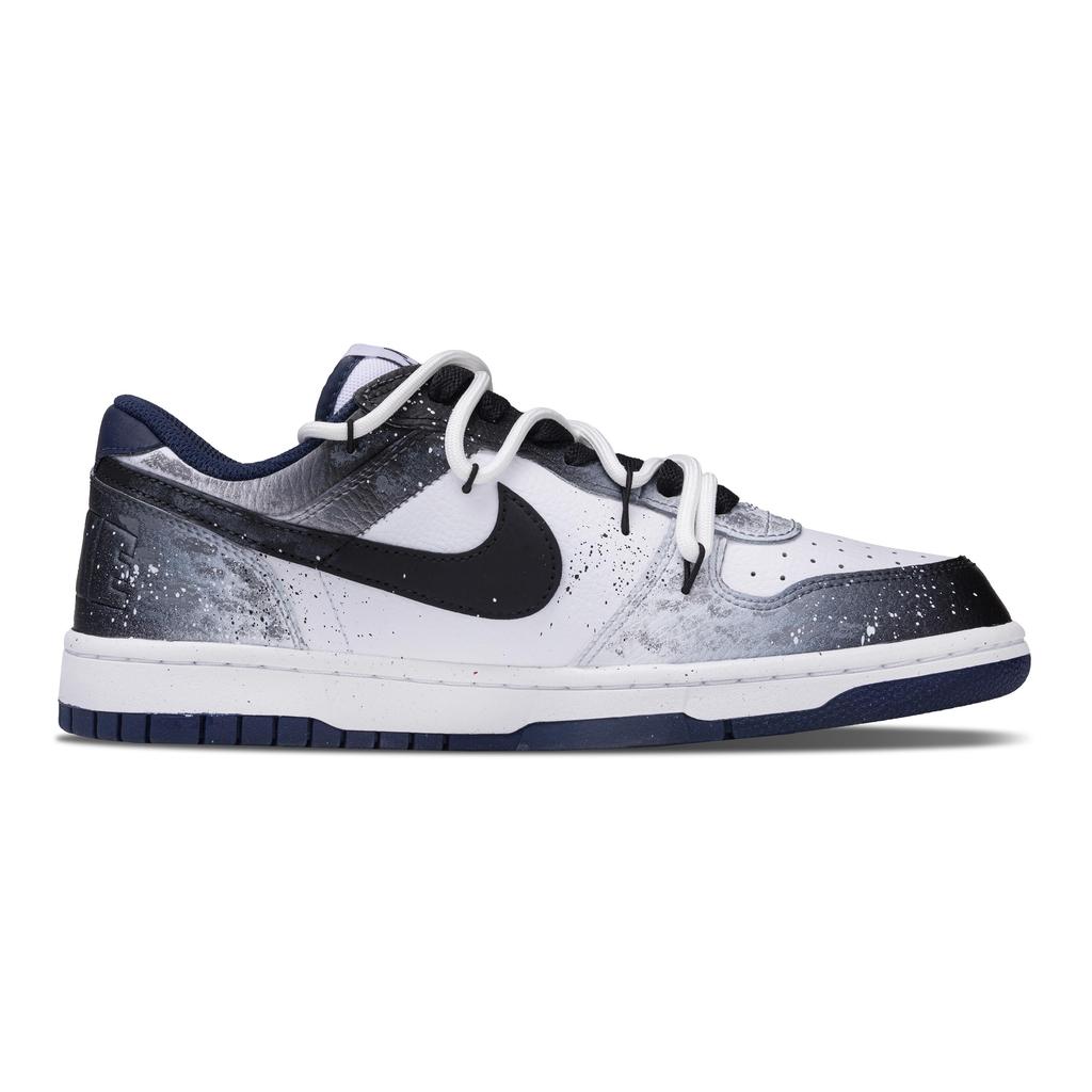 Nike Big Rebirth Cushioning, Wear Resistant Low top Skateboard Shoes Unisex Black White 355152-140(Team692-)