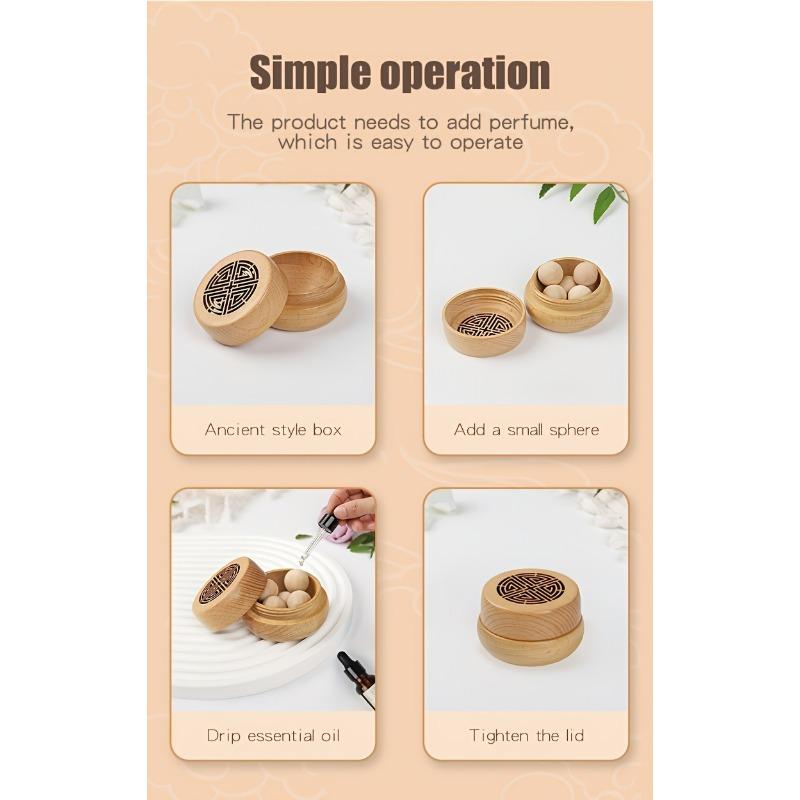 Holz ätherisches Öl Diffusor Parfümbox und Holzkugel Set Zuhause, Auto Parfüm Dekorative Duftnote