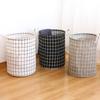 Household Fabric Dirty Clothes Basket Storage Basket, Circular Cotton and Linen Dirty Clothes Basket