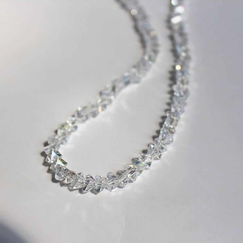 Multi-faceted Crystal Glass Crystal Choker Necklace Simple Collarbone Necklace Women