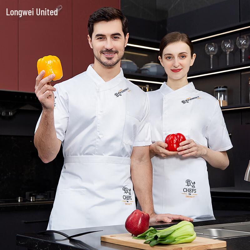 Летняя дышащая униформа повара с коротким рукавом L