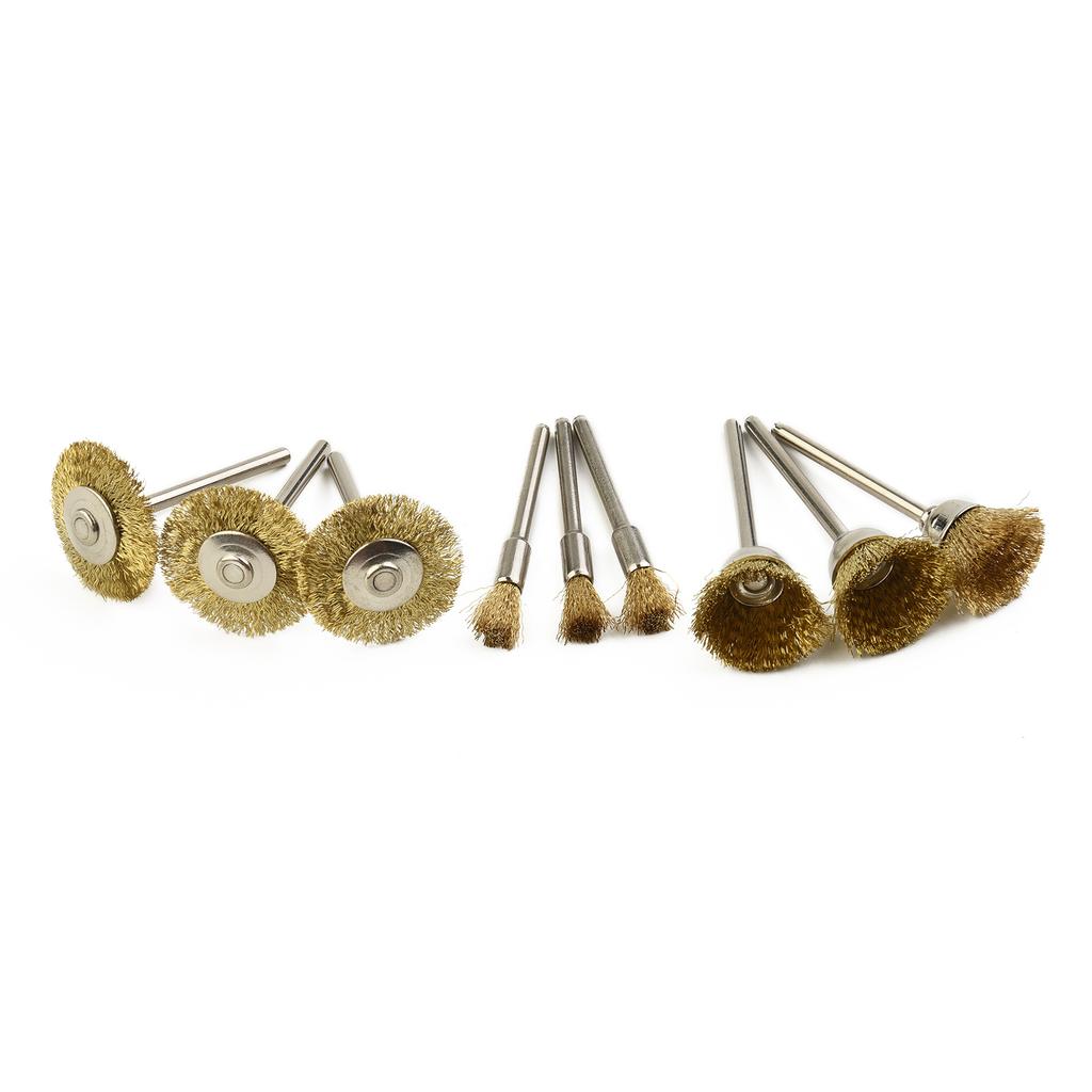 Wheels Wire Brush 1/8" Tools For Die Grinder Polishing Rotary Shank Drill Removal 9pcs Kit 18mm 22mm Convenient