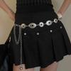 Fashion Metal Women's Waist Chain Adjustable Durable Retro Waist Chain Gold/Silver Carved Chain Belt