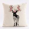 Watercolor Pattern Of A Moose Throw Pillow Cover With Short Plush Print Living Room Sofa Decoration Cushion Cover Pillow Covers