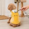 DYS Gestreiftes Haustier-T-Shirt, Niedliche Enten-Stickerei, Cord-Stramplerhose mit Karomustertaschen, Falsches Zweiteiler-Outfit für kleine Hunde