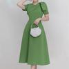 ZANZEA Women Casual Round Neck Summer Short Sleeve A-line Dress
