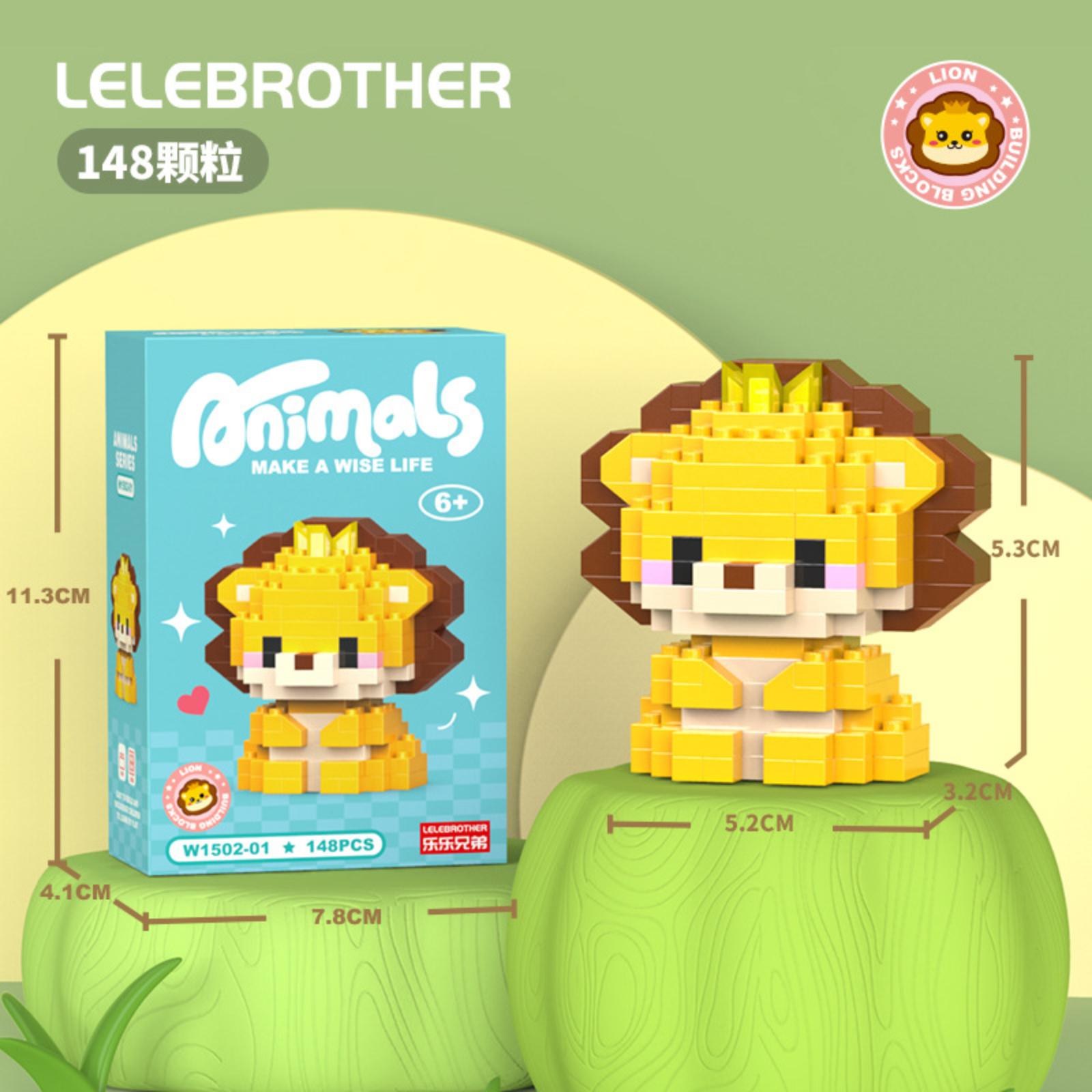 

LELEBROTHER 148 Pieces Mini Building Blocks Lion Figure Model Kit Compatible with Various Construction Toys for Children Aged 6 and Up One Size