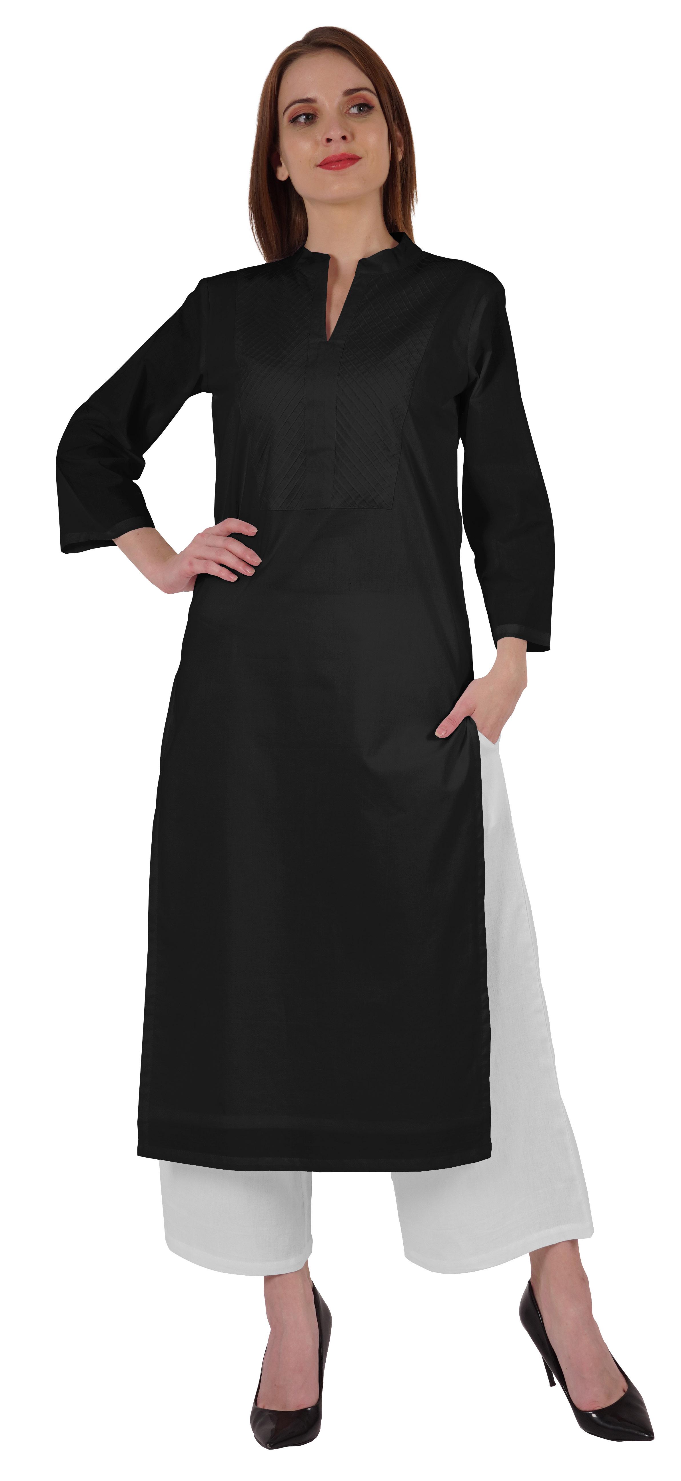 

Бимба воротник-стойка W с защипами на шее хлопок курти для женщин индийский этнический прямой однотонный 3XL серый