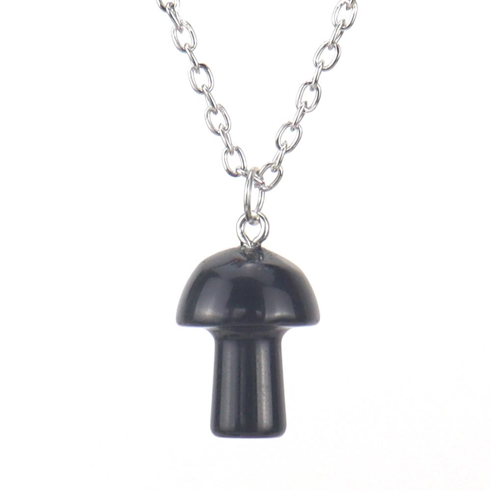 Natural 2Cm Crystal Mushroom Necklace Amethyst Agate Mini Small Mushroom Pendant N612