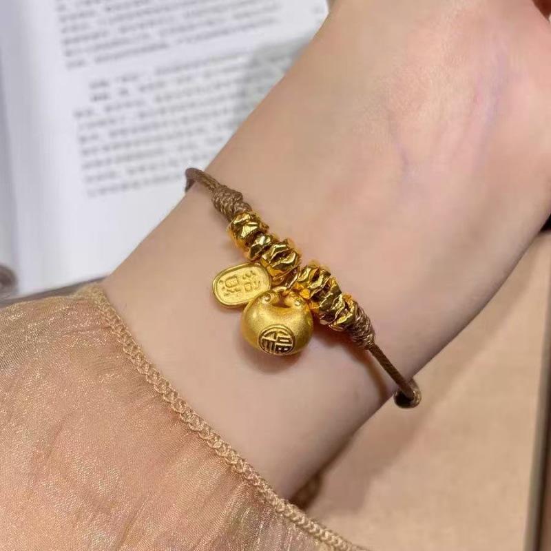 Xiaopangfu Coiling Bracelet Women'S High-End Light Luxury Lucky Nafu Adjustable Woven Hand Rope
