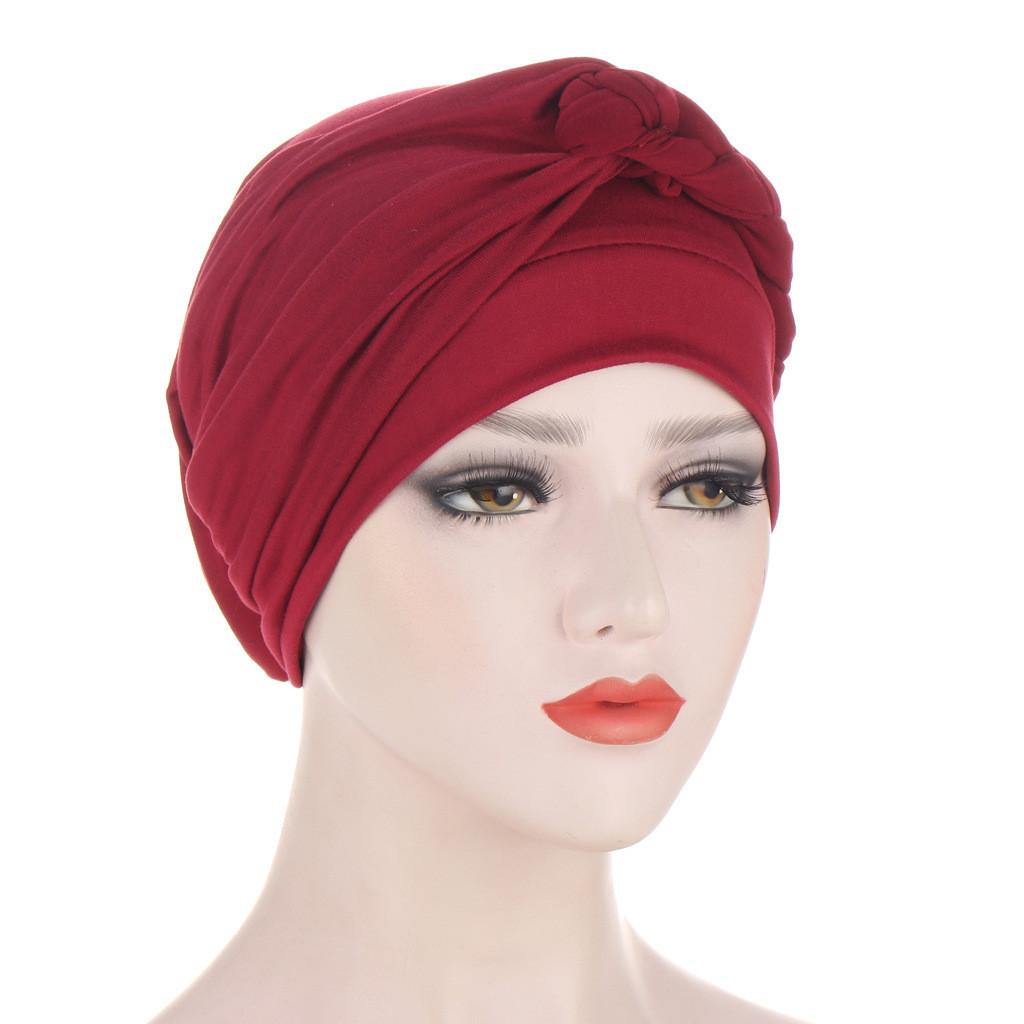 Comfortable Polyester Turban Hat With Braid Design For Men And Women