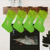 Large Knitted Green Monster Christmas Stockings for Home Decoration
