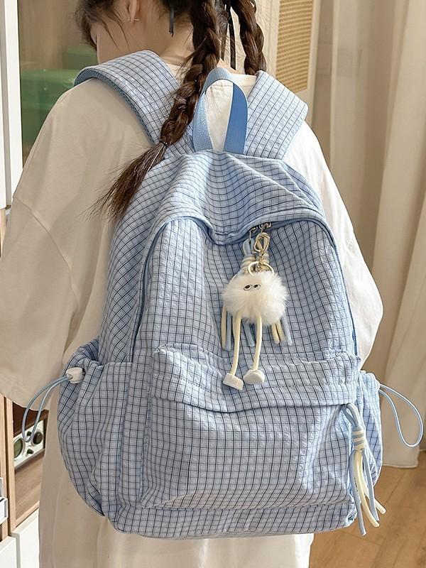 Nylon Student Backpack With Fabric For Casual Travel And School Use