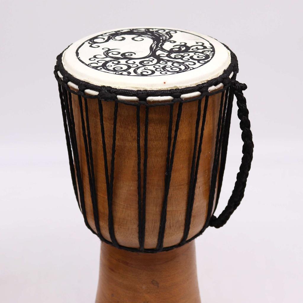 Djembe Drum Wide Top Tree of Life 18cm