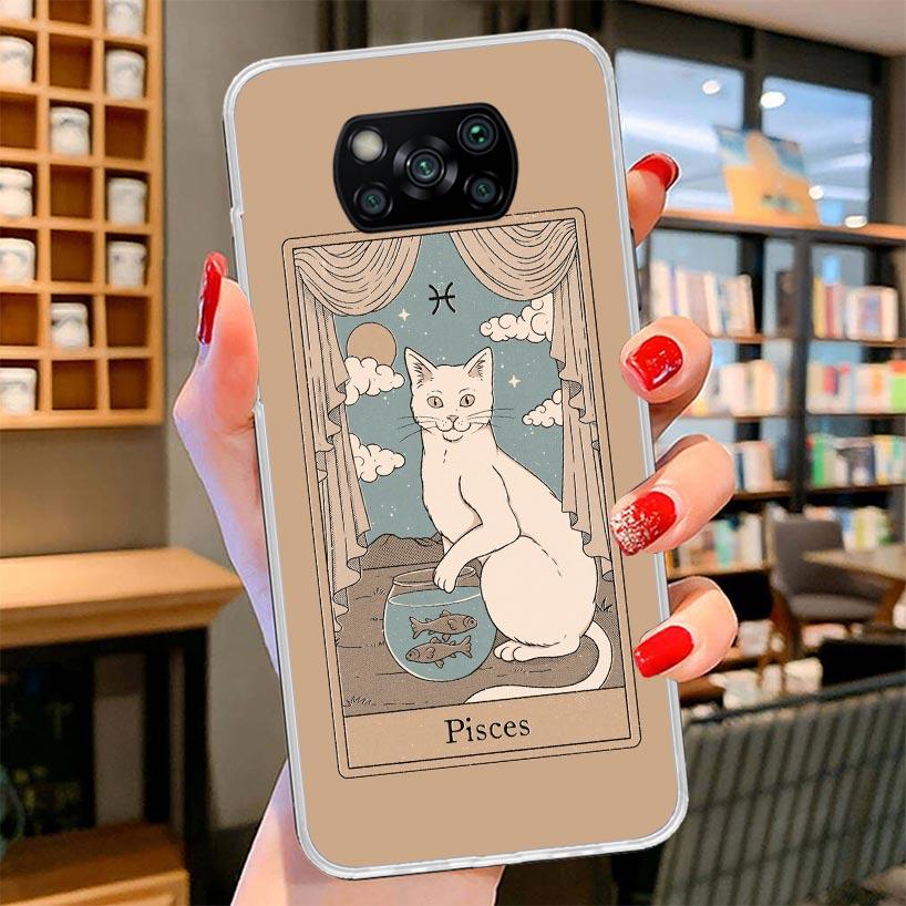 Tarot Card Cute Art Cats Cover Phone Case For Xiaomi Poco F7 Ultra X7 X6 X5 Pro M7 Redmi 15C 15 13C 13 12C 12 10C 10 9A 9C 9T 9