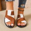 Women's Fashionable Color Blocked Toe Set for Beach Wear, Comfortable and Non Flat Slippers