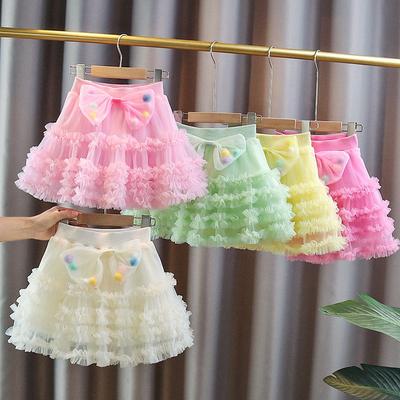 Girls' Half Length Skirt Summer Dress New Children's Tutu Skirt Baby Mesh Puff Skirt Little Girls' Short Skirt