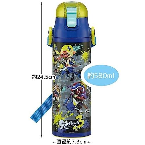 Skater Children's Stainless Steel Water Bottle 2-Way Direct Drinking 580ml Cup Drinking 570ml Splatoon 3 Child-friendly Lightweight Type Boys Thermal/