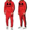 Completo da uomo invernale con cappuccio in misto cotone Tuta sportiva con stampa Marshmello Smile