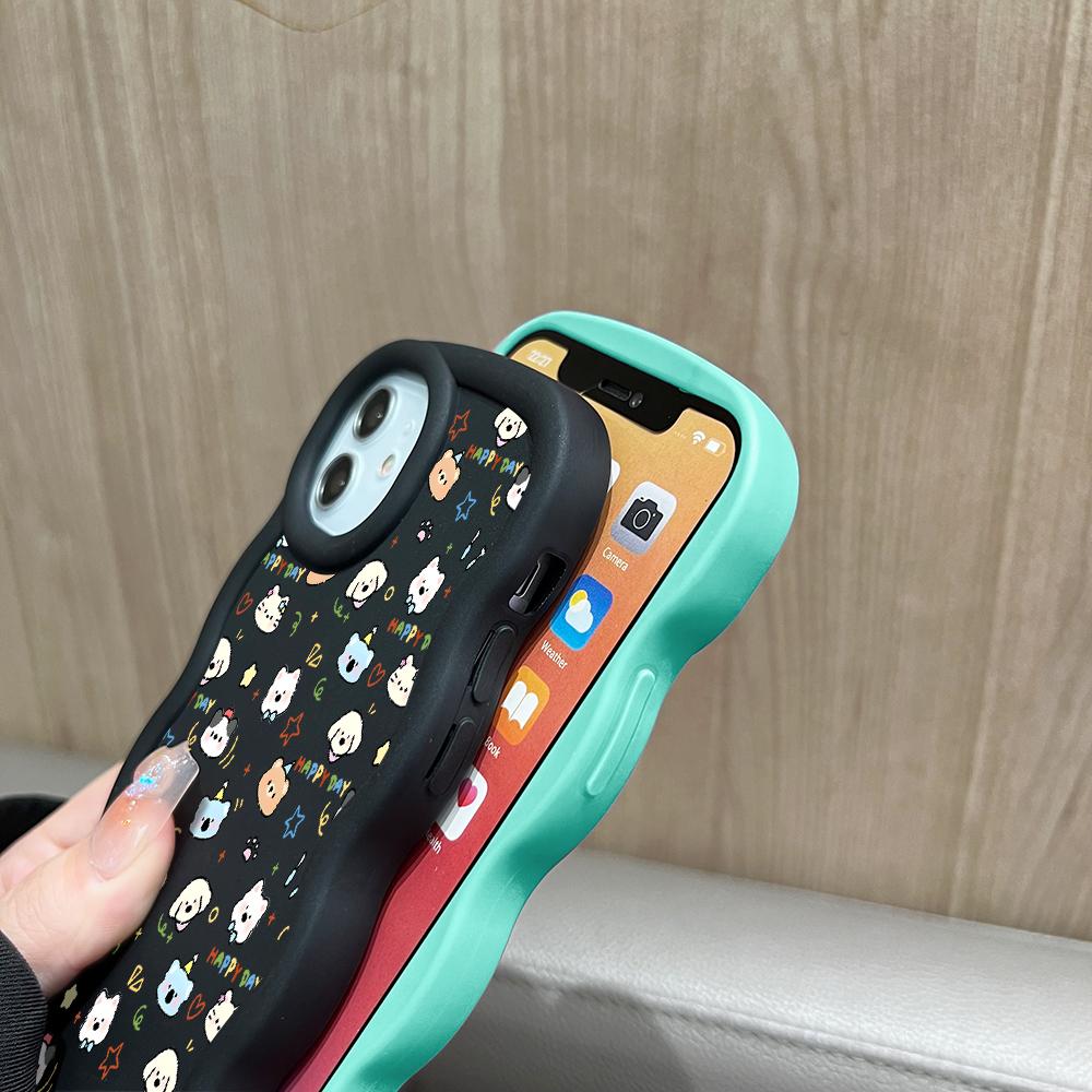Gemaltes Muster Big Wave Edge Weiches Silikonmaterial Macaron-Telefongehäuse Stoßfestes Schutzgummigehäuse für iPhone Huawei Honor Infinix Tecno