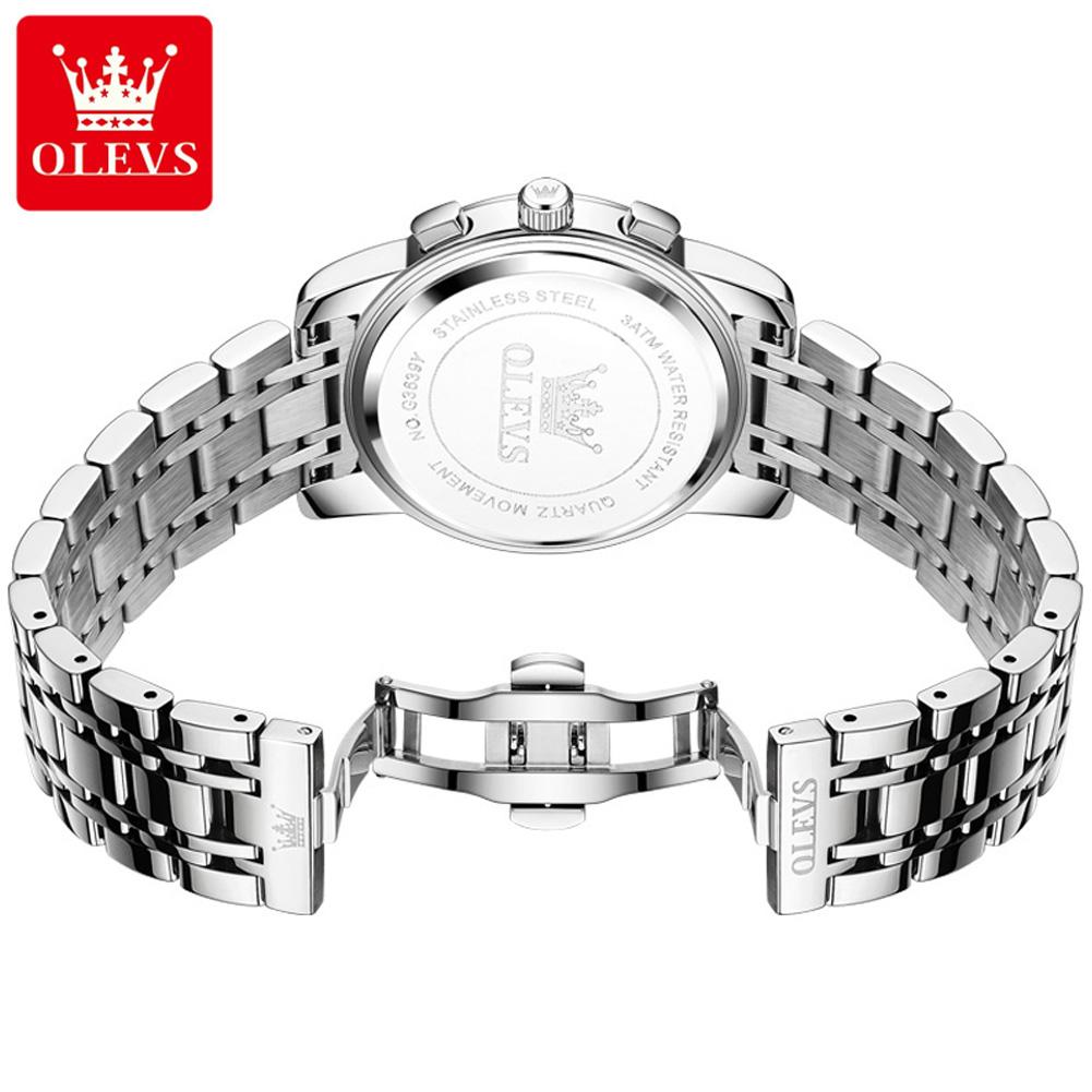 Luxury Chronograph Quartz Watch for Men Fashion Multifunctional Moon Phase Waterproof Luminous Date Business Men's Watches
