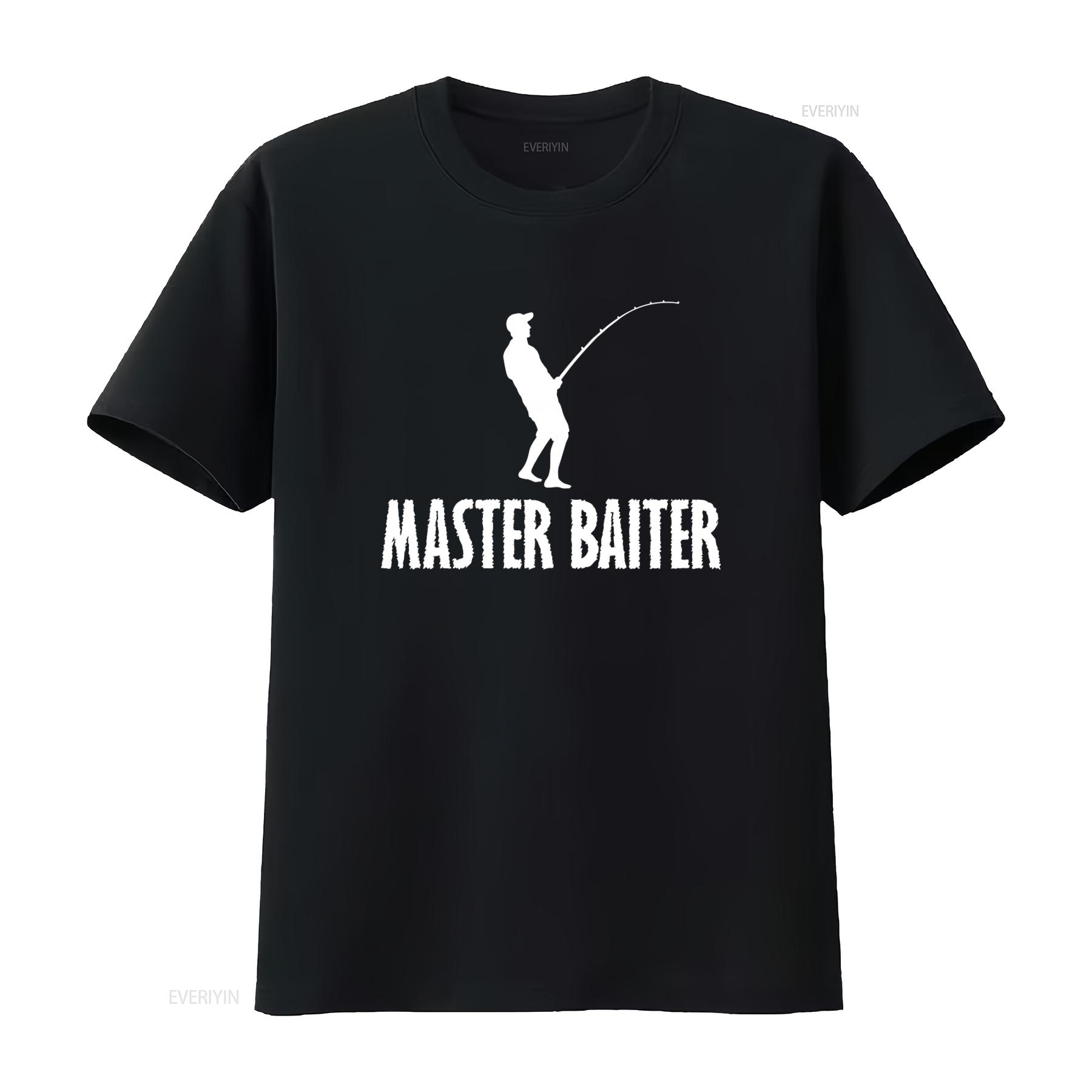 

Master Baiter Fishing Themed Novelty Joke Funny Rare Christmas T Shirt vintage Washed homme Casual Versatile Soft Stretched 4XL