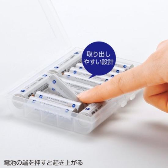 SANWA SUPPLY Battery Compatible with AA and AAA Case, Sizes, Clear, DG-BT5C