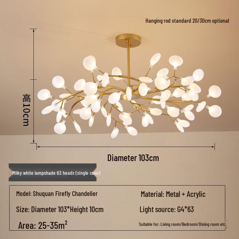 Nordic Firefly Chandelier: Minimalist Creative Lighting for Dining, Bedroom & Living Spaces