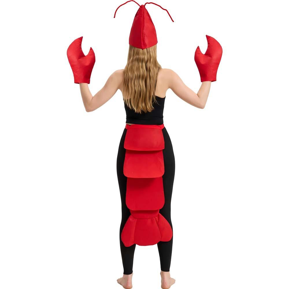 Crayfish Cosplay Costume Creative Cartoon-style Red Headpiece Glove Pliers And Tail Cute Outfit Fun Hat Halloween Party Props