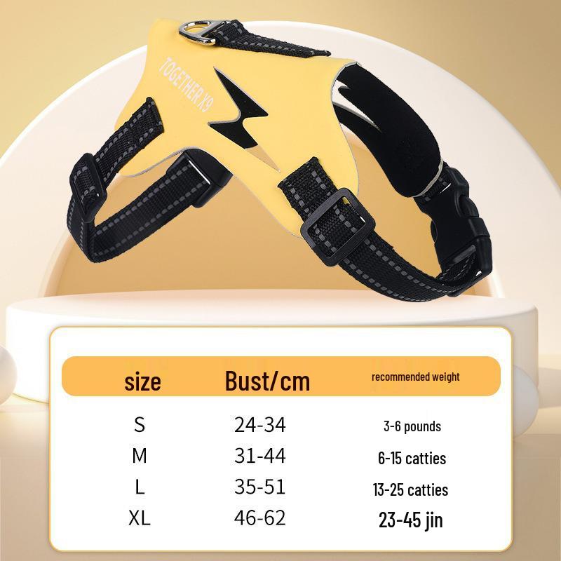 Reflective Vest-Style Pet Harness and Leash Combo
