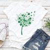 St Patricks Day Dandelion Shamrock Oneck Printed Unisex Tops Lucky Clover Unisex Adult Cotton Tshirts Family Celebration Gift
