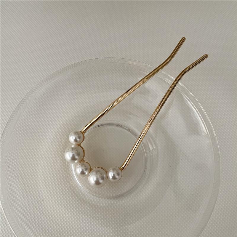 Fashion Hair Accessories Metal U Shape Hair Stick For Women Silver Gold Color Elegant Shell Enamel Hairpin Female Headwear Gifts