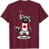Raccoon Canadian Flag Rocks Funny Canada T-Shirt