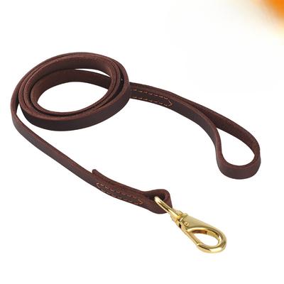 Handmade Stitching Cowhide Leash Medium and Large Dog Leash Genuine Leather Dog Leash Walking Leash