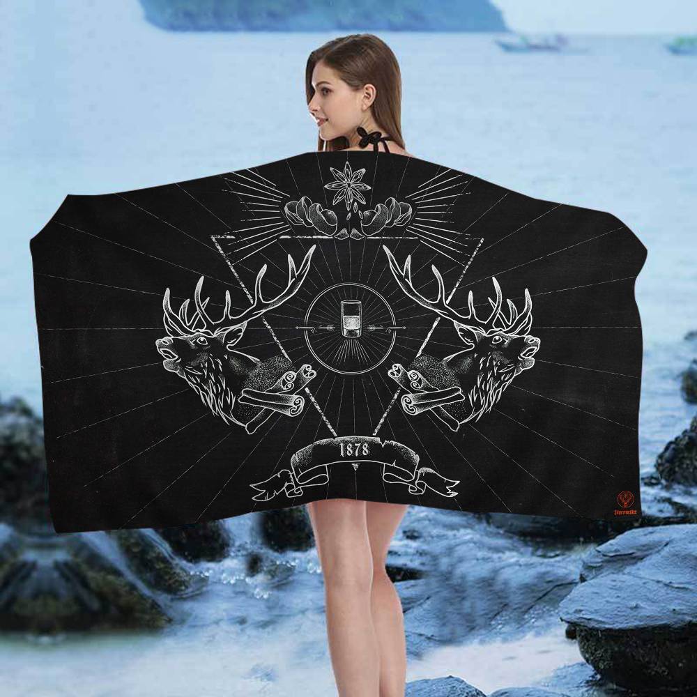 

J-Jagermeister Game Anime Microfiber Printed Beach Towel Mountain Climbing Yoga Beach Swimming Running Absorbent Soft Towel W40*H60(CM)