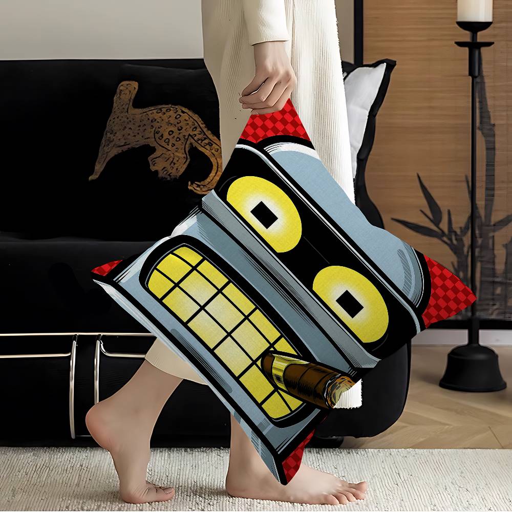 Cartoon F-Futuramas Personalized Picture Text Home Decorative Pillows Household Gifts 45X45Cm