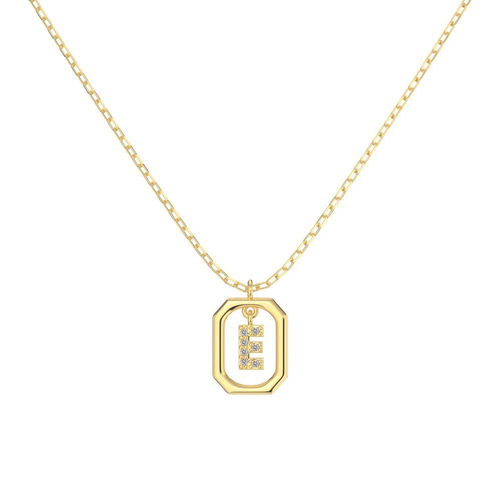 925 Silver Alphabet Pendant Necklace with Zircon Detailing - Women's Elegant & Unique Design