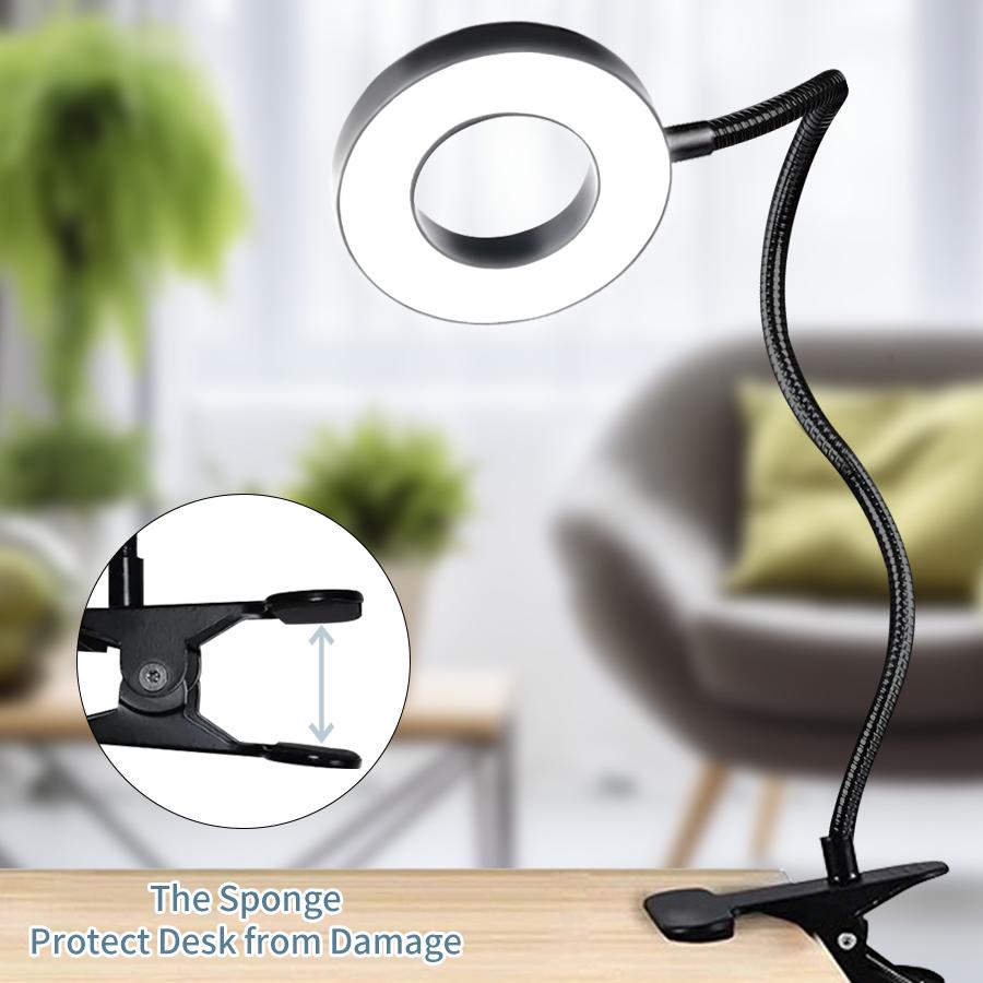 48LEDs Table Lamp Clip USB Light Books Lamp Bedside 360° Desk Lamp  Flexible Eye Protection Gooseneck Adjustable Reading Light