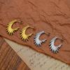 Personality Exaggerated Feather Wings Girls Earrings Fashionable Retro, Plated 18K Real Gold Titanium Steel Earrings