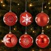 Red Electroplated Embossed Christmas Tree Ornament Pendant